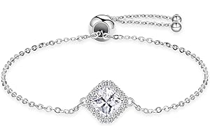 Tusuzik Regalo Donna Bracciale Donna Argento 925 Regolabile Bracciali Donna Idee Bellissimo Regali Zirconi Cubici Lucenti