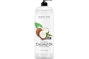 MAJESTIC PURE Fractionated Coconut Oil - Relaxing Massage Oil, Liquid Carrier Oil for Diluting Essential Oils - Skin, Lip, Body & Hair Oil Moisturizer & Softener - 16 fl oz