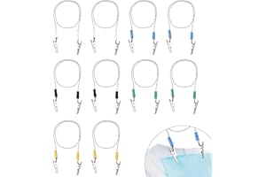 Goktvai 10pz Clip Porta Tovaglioli Dentale, 58cm Fermagli Bavaglini Dentali con Catena Dentista Riutilizzabili Porta Bavaglini con Catena al Collo per Ristorante Cucina Tovaglioli e Mascherina