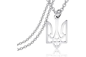 KEYCHIN Collar con símbolo ucraniano inspirado en el Tridente de Ucrania, regalos inspirados en Ucrania, joyería de recuerdo para amigos y familiares