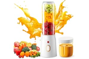 KAYUNEED Tragbarer Mixer Smoothie Maker to go, 500ml Portable Blender Mixer mit 10-Klingen, Tragbarer saftmixer mit Mini Beikostbecher mit deckel USB Wiederaufladbarer für Saft Shake Smoothie und Babynahrung