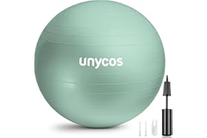unycos - Pilates ball, gymnastics, yoga, fitness and pregnancy, non-slip and anti-burst fitball (55 cm/65 cm/75 cm) made of extra thick PVC, resistance of 300 kg, including pump