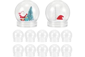 UKCOCO Diy Snow Globe: 20 Pcs Clear Plastic Empty Globe Fillable Container with Screw Off Cap 150ml 4 Inch Fillable Ball for Diy Crafts,candy,cookies