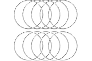 LINYIJOY 10 Stück Metallringe zum Basteln, 15cm Silber Metallring Dekoringe zum Hängen, Drahtringe zum Basteln Deko Ringe zum Aufhängen Metallring für DIY Hochzeit Floristik(Silber)