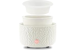 EQUSUPRO Wax Melt Warmer for Scented Wax - with 1 pc Silicone Dish Candle Wax Warmer Ceramic 4-in-1 Electric Wax Burner Fragrance Wax Melter for Home Office Bedroom Gift & Decor