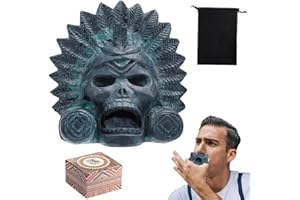 KBIBCK Silbato de la Muerte Azteca, 125 dB Aztec Death Whistle, Silbato de Guerra Azteca con Bolsa con Cordón, Gritos de Sonido Humano Auténticos para Halloween Día de Muertos Celebración Regalo