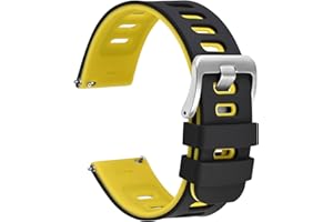 WOCCI Bicolor Correas de Reloj, Goma Silicona, Liberación Rápida, Bandas de Repuesto para Hombre y Mujer, Hebilla de Acero Inoxidable, 18mm 20mm 22mm