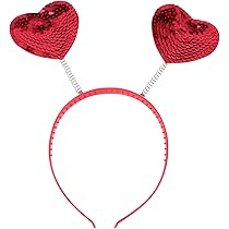 Lurrose 5 stks Liefde Hart Hoofdband Pailletten Hoofdband Valentijnsdag Haar Haaraccessoires voor Vrouwen (2