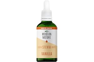 ‎MODERN NATURE Modern Nature Vanilla Stevia Liquid - Flavour Drops - Stevia Sugar - Stevia Drops Sweetener - Liquid Aroma Flavour Drops - Zero Syrup Sugar Free Without Calories Alternative Sweetener 100 ml