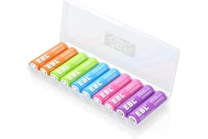 EBL AA Rechargeable Batteries 2500mAh High Capacity Long Lasting Ni-MH Batteries 10 Packs (New Packaging, Images Coming Soon)