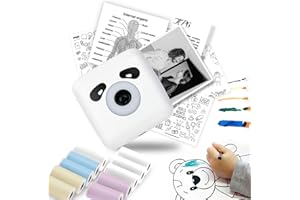 vretti Impresora Térmica Portátil, Mini Impresora Móvil Bluetooth Compatible con Android iOS, Impresora Inalámbrica de Bolsillo de 300 dpi con 10 Etiquetas