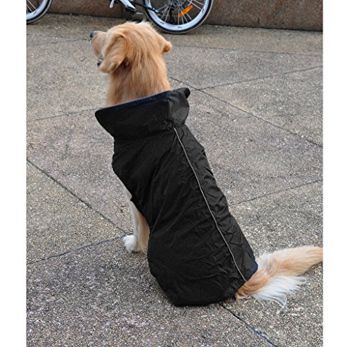 Preisvergleich Produktbild Sharplace Wasserdicht Hundemantel Regenjacke Regenmantel Winterjacke Hundebekleidung Hundejacke Winter Warm Wintermantel Hundemantel für Kleine Mittlere Große Hunde - Schwarz, XXXL