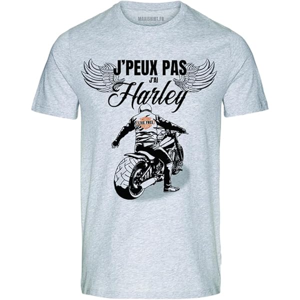 T-shirt pour hommes avec motif imprimé crâne, col rond noir à