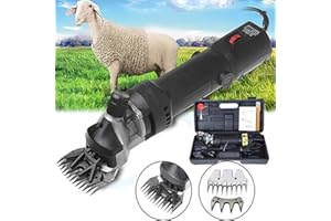 Sinbide 690W 6-speed Regolabile Tosatrice/Tosatrice professionale a lama elettrica per animali Capre di pecora Lamas Alpacas (Nero)