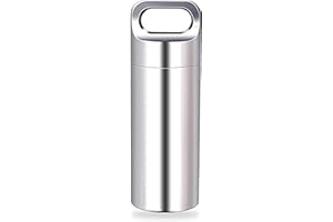 SAGASAVE Mini Contenitore Impermeabile per Pillole in Acciaio Inox, Contenitore di Sopravvivenza per Esterni, Contenitore per La Sopravvivenza All'aperto