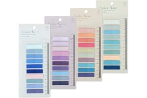 Smarpau 4 Pack Book Tabs, 800 Pieces Sticky Tabs Index Tabs Writable and Repositionable Tabs for Annotating Books, Morandi Colored Note Page Markers for Reading Notes, Books, Classify Files