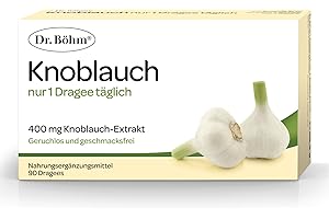 ‎DR BÖHM Dr. Böhm Knoblauch nur 1 Dragee täglich: Mit Knoblauch-Extrakt, 400mg, 90 Dragees