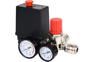 CABINA HOME Druckschalter Luftkompressor Druckregler Kompressor mit Manometer Druckschalter Schalter Kompressor Luftkompressor Steuerventil Regler