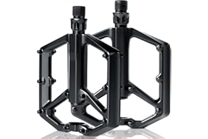 Pedali Mtb, Romon Pedali Bicicletta Alluminio di Alta Qualità e Cuscinetto du Sigillato, Pedali Piatti 9/16 Lavorati a CNC con Chiodi Antiscivolo Rimovibili per Principianti, Bici da Strada, da Città