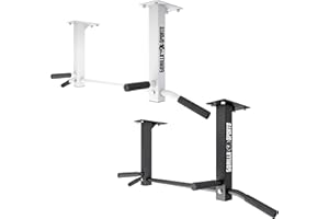 ‎GORILLA SPORTS GORILLA SPORTS® Klimmzugstange - Deckenmontage, inkl. Montagematerial, bis 350 kg Belastbar, rutschfeste Griffe, Stabil, aus Stahl, Schwarz/Weiß - Pull Up Bar, Klimmzugstange Decke, Reckstange