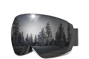 CARFIA OTG Ski Goggles for Womens Men Youths Over Glasses Compatible Helmet 100% UV Protection Anti-Fog for Snow Skiing Snowboarding Goggles with Detachable Lens and Anti-Slip Straps