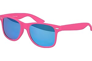 Balinco Lunettes de soleil Nerd UV400 CAT 3 CE Rubber style rétro Lunettes vintage unisexes avec charnière à ressort pour femmes et hommes (différentes)