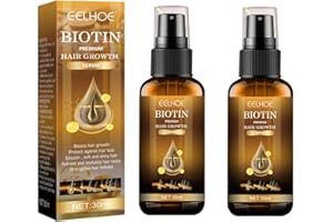AEBDGDD Biotin Haarwuchs Spray, Premium Rosmarinöl, Biotin Haarwachstumsserum, Haarwuchs Spray Serumlotion, Kopfhaut zur Anregung, natürlich ohne Zusätze, Verdickendes Nachwachsen (2PC)