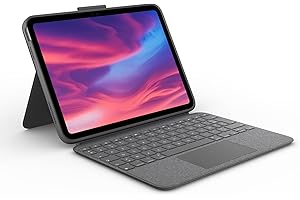 Logitech Combo Touch, étui clavier détachable pour iPad (10e génération et A16) avec pavé tactile, clavier rétroéclairé de taille standard et technologie Smart Connector, AZERTY Français - Gris