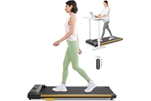‎UREVO UREVO Doppelte Stoßdämpfend Walking pad, 1-6 km/h Leicht Leises Laufband für zuhause mit Fernbedienung und LED-Anzeige, Kompaktes Laufband Schreibtisch für Zuhause/Büro