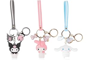 MERAYAS Llavero Kawaii, llavero de anime, llavero colgante con colgantes y cordón, figuras colgantes llavero para bolso