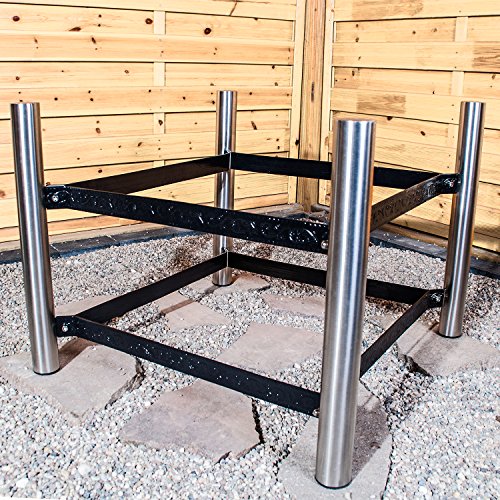 Köhko Designer-Feuerschale Ø 80 cm + 2 Griffen mit Ständer (Höhe 60 cm) aus Edelstahl und lackierten Eisenstreben 42020-41002 - 2