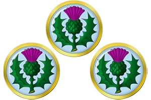 Family Crests Scottish Thistle Set of 3 Golf Ball Markers