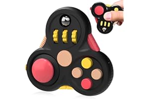 LAJUP Nero Fidget Toys Giocattolo, Fidget Pad, Fidget Toy per ADHD, ADD, L'autismo, Giocattolo Sensoriale Giocattolo Antistress Giocattolo per Adulti e Bambini
