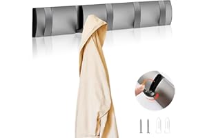 FLITI Stylish Wall Coat Rack - Perfect Wall Mounted Coat Hook Solution for Hanging Coats, Hats, Scarves, Umbrellas, Keys - Ideal for Living Room, Entryway, and Door Areas