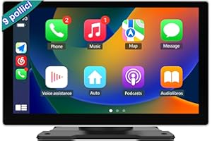 Hexinex 9 Pollici Autoradio Wireless CarPlay Android Auto con Siri Bluetooth GPS AUX