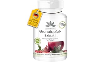 ‎HERBA DIREKT Granatapfel-Extrakt 500mg - 90 Kapseln - hochdosiert - mit 40% Ellagsäuren - vegan | HERBADIREKT by Warnke Vitalstoffe - Deutsche Apothekenqualität