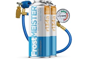 FrostMEISTER 2in1 – Auto-Klimaanlagen-Nachfüllset 2×400 ml inkl. Manometer-Schlauch – Schnelle, einfache & umweltfreundliche Anwendung (R134a, 1995–2016)