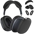 Silicone Case Cover for AirPods Max Headphones,Ear Pad Case Cover/Ear Cups Cover/Headband Cover for AirPods Max (USB-C/Lightning)(2024/2020),Accessories Silicone Protector for Apple AirPods Max, Black