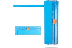 ALLWYOU A5 A4 Paper Cutter, Paper Trimmer Guillotine Paper Cutter Scrapbooking Tool with Side Ruler for Craft Paper, Coupon, Label and Cardstock(Blue)