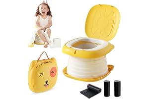 YZNLIFE Travel Potty for Toddler Portable Foldable Potty Training Toilet for Boys Girls Baby Kids Children Indoor Outdoor,Orange