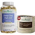 Neuherbs Omega 3 Fish Oil Capsules- 200 Softgels & Shilajit Resin-15 grams Combo for Men & Women |892 Mg EPA and 594 Mg DHA |Omega-3 & Shilajit pack for Muscle, Strength & Stamina.