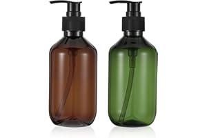 YUXIANLB Lot de 2 distributeurs à pompe pour shampooing, savon liquide, savon pour les mains, design vintage moderne pour salle de bain, cuisine, évier, lotion, gel douche, conteneurs rechargeables