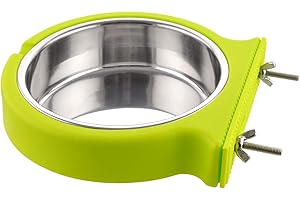 MOACC Caisse Chien Bol Amovible en Acier Inoxydable Gamelle à Suspendre pour Animal Domestique Cage Petit Bol d'eau Feeder Nourriture pour Chiens Chats Lapins Birdsgreen Pet Supplies