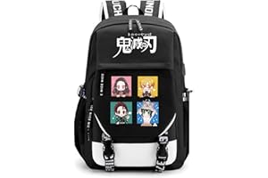 FSRONGXI 17Inch Nezuko Backpack for Teen Girls Middle School Backpacks, Anime Laptop Bag for Kids Boys