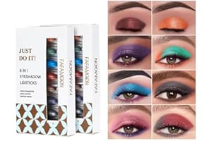 TIMIPOO Sombra de ojos brillante en crema de 8 colores, mini conjunto antiarrugas de alto pigmento, maquillaje de lápiz impermeable de larga duración