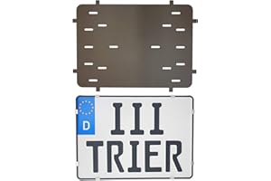 3D Carbon Design 1x Kennzeichenhalter 280x200 mm Rahmenlos Edelstahl 0,8 mm dick (Rostfrei) Passt für Kennzeichen Nummernschild - Platte, 280x200 mm 28x20 cm (280x200 mm 28x20 cm)