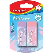 KEYROAD Gum TEC/gum voor potlood en kleurpotlood/20 stuks - verpakt in display/kleur: wit/ideaal voor school en kantoor