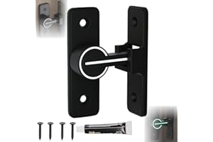 FENGJIAHUI Leuchtend Türriegel Edelstahl, 90° Riegelschloss, Ohne Bohren for Türverriegelung Innen, Schiebetür Schloss, Vorhängeschlossverschlüsse für alle Innen- und Außentüren Geeignet