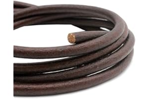 ‎KÖNIG DESIGN König Design Lederband Lederschnur rund glatt - Durchmesser 6 mm/Farbe Braun/Länge 5 m