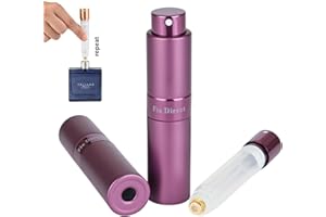 Fia Direct 10ml Twist-Up Rotary Perfume Atomiser, Refillable & Travel Size Perfume Bottle, Leaking Proof,Bottom refillable, Luxurious Small Portable Mini Spray for women and men (Purple)